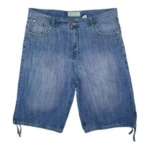 Vintage PJ Mark Denim Shorts Mens 42x15 Blue Baggy Y2K Hip Hop Crosshatch Jorts